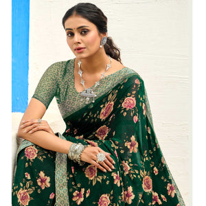 green-floral-printed-georgette-saree-5