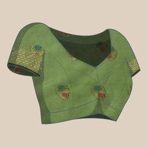 Mehendi Woven Organza Saree