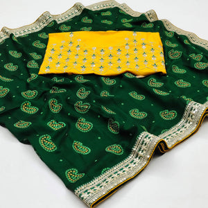 green-bandhani-printed-with-sequins-embroidered-vichitra-silk-saree