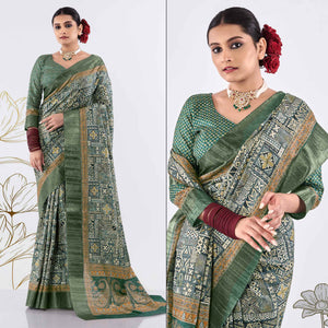 22-green-printed-art-silk-saree
