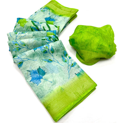 20green-floral-printed-linen-saree