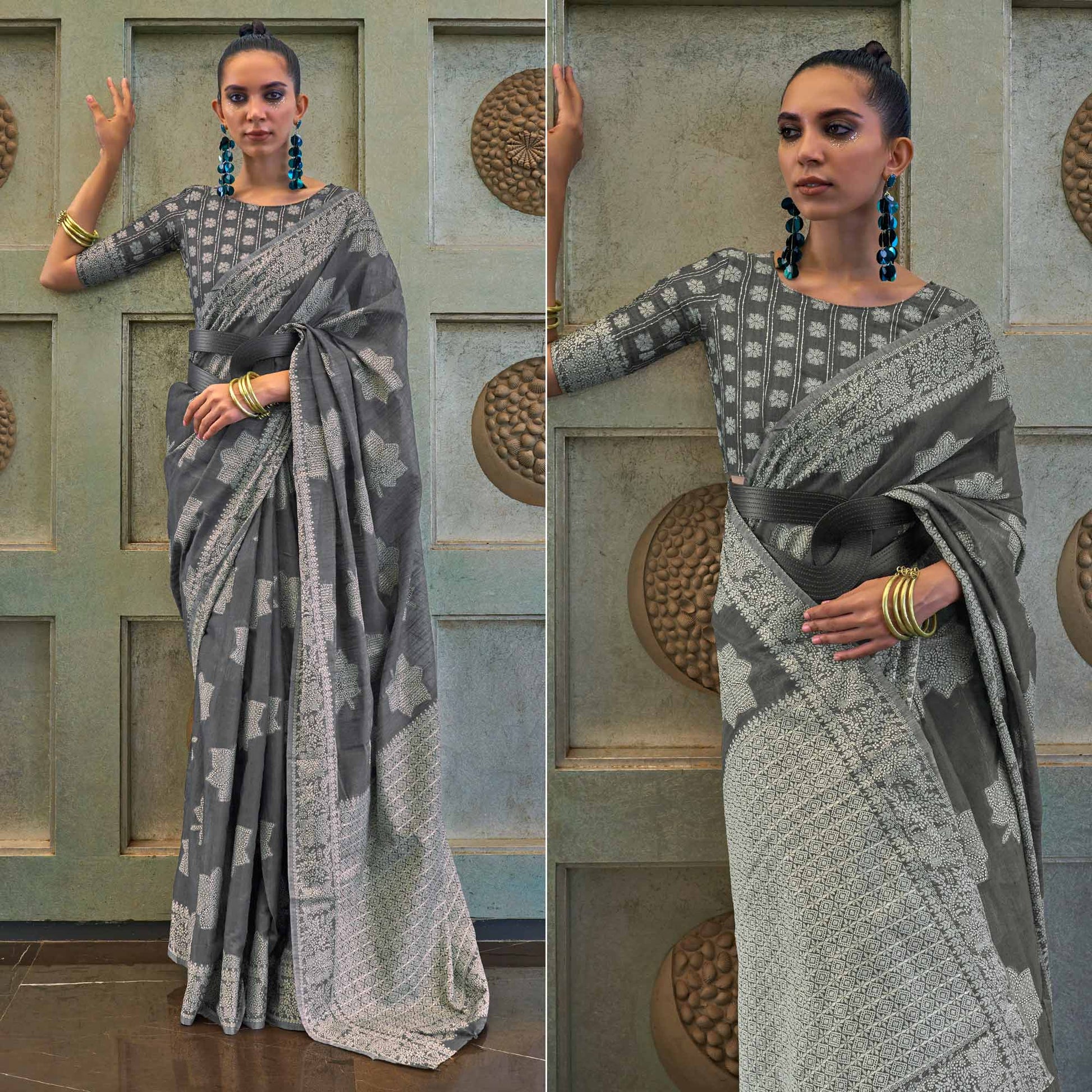 grey-lucknowi-sequins-embroidered-art-silk-saree