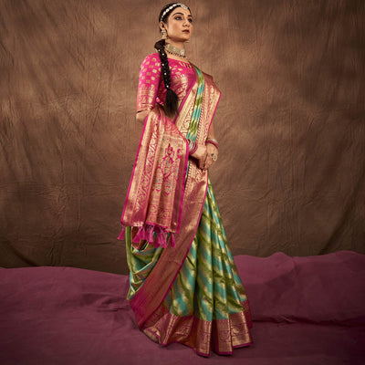 green-blue-woven-art-silk-saree