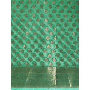 green-woven-organza-silk-saree-with-tassels-2