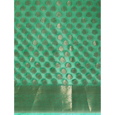 green-woven-organza-silk-saree-with-tassels-2