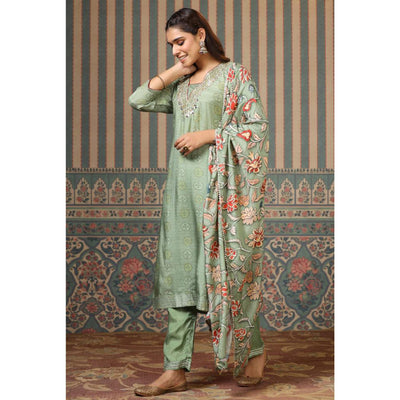 green-printed-with-gota-work-muslin-salwar-suit