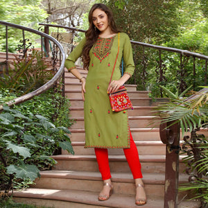 green-floral-embroidered-muslin-kurti