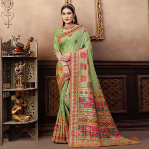 green-woven-with-gota-patti-work-pashmina-saree