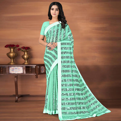 green-festive-wear-sequence-embroidered-georgette-saree-142832