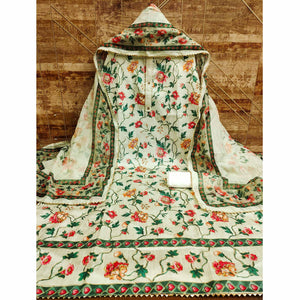green-floral-printed-banglori-silk-dress-material