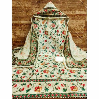 green-floral-printed-banglori-silk-dress-material