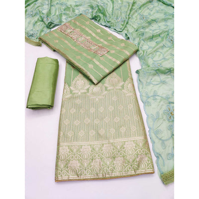 green-woven-banarasi-silk-dress-material-3