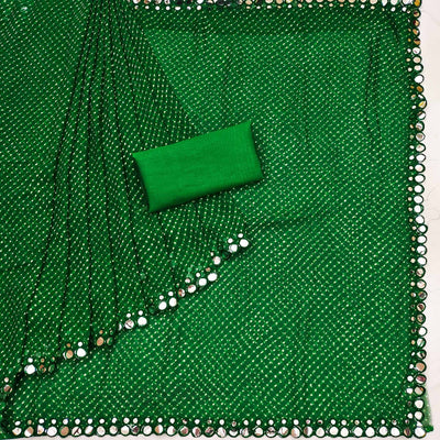 green-bandhani-printed-georgette-saree