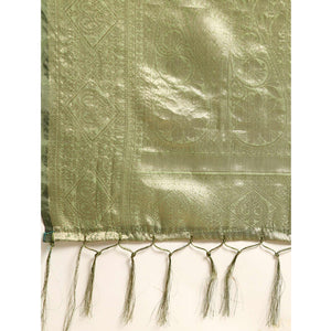 green-woven-organza-silk-saree-with-tassels-1