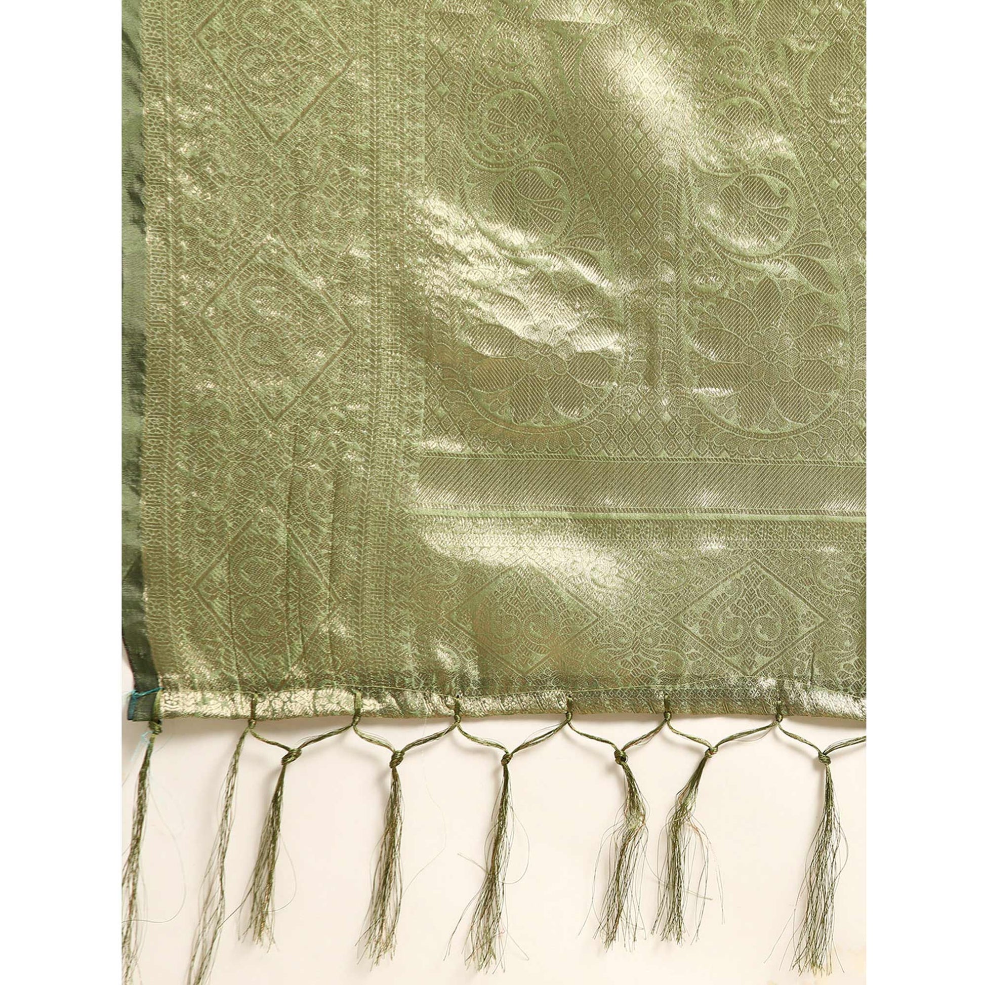 green-woven-organza-silk-saree-with-tassels-1