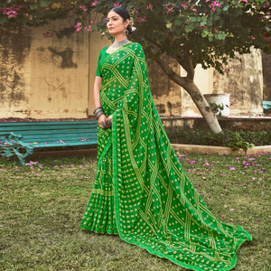 green-printed-chiffon-saree-2