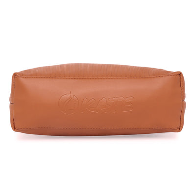 Brown Women Vegan Leather Handbag With Belt
