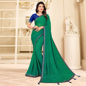 green-digital-striped-printed-chiffon-saree-with-tassels-1