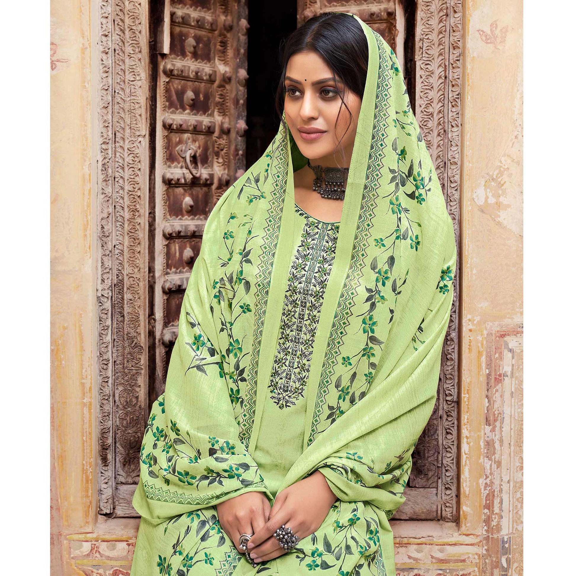 green-floral-printed-with-embroidered-pure-cotton-palazzo-suit