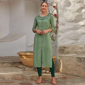 green-floral-embroidered-poly-cotton-kurti