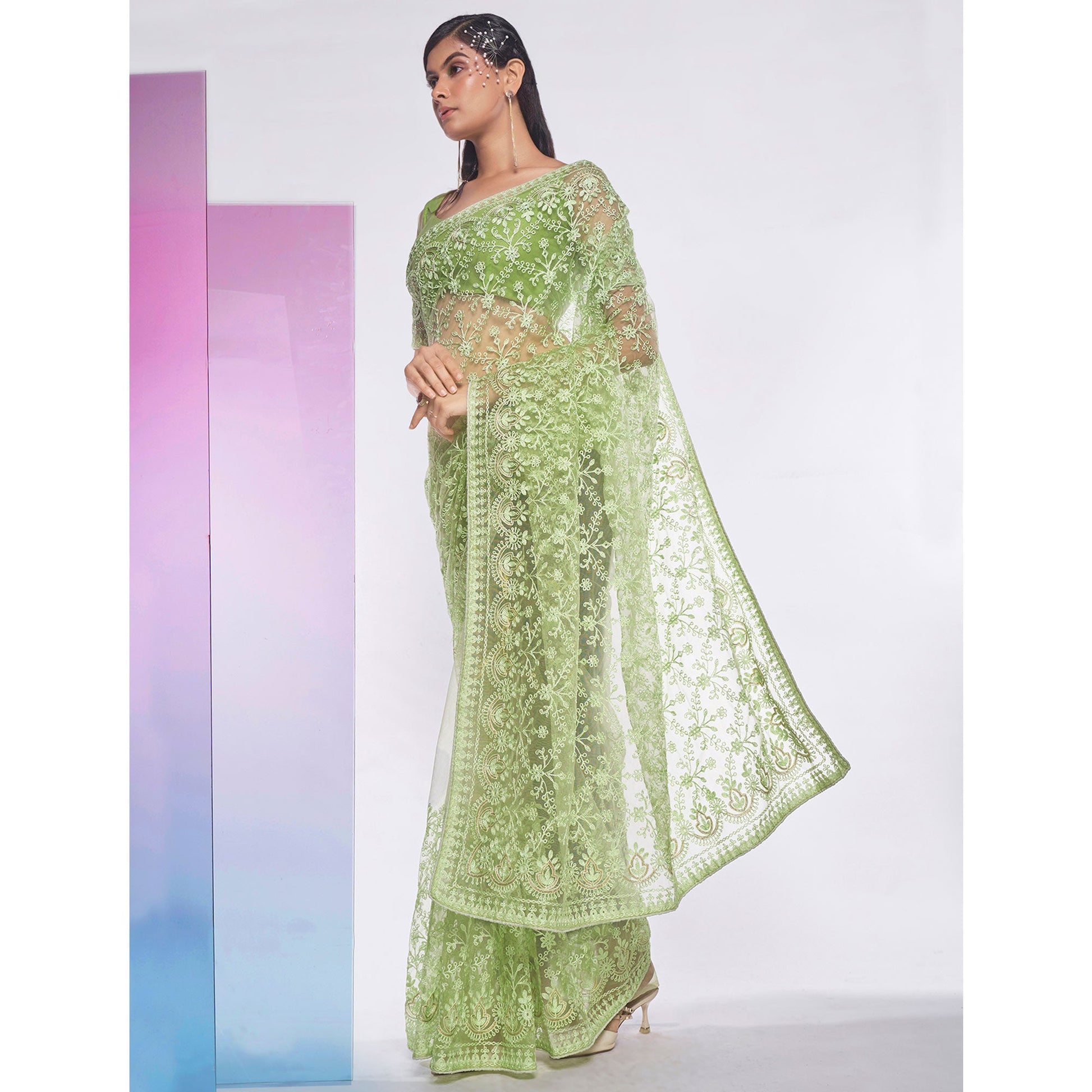 green-floral-embroidered-net-saree