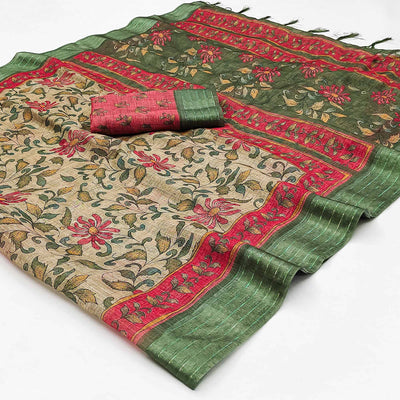 green-floral-digital-printed-poly-cotton-saree-1