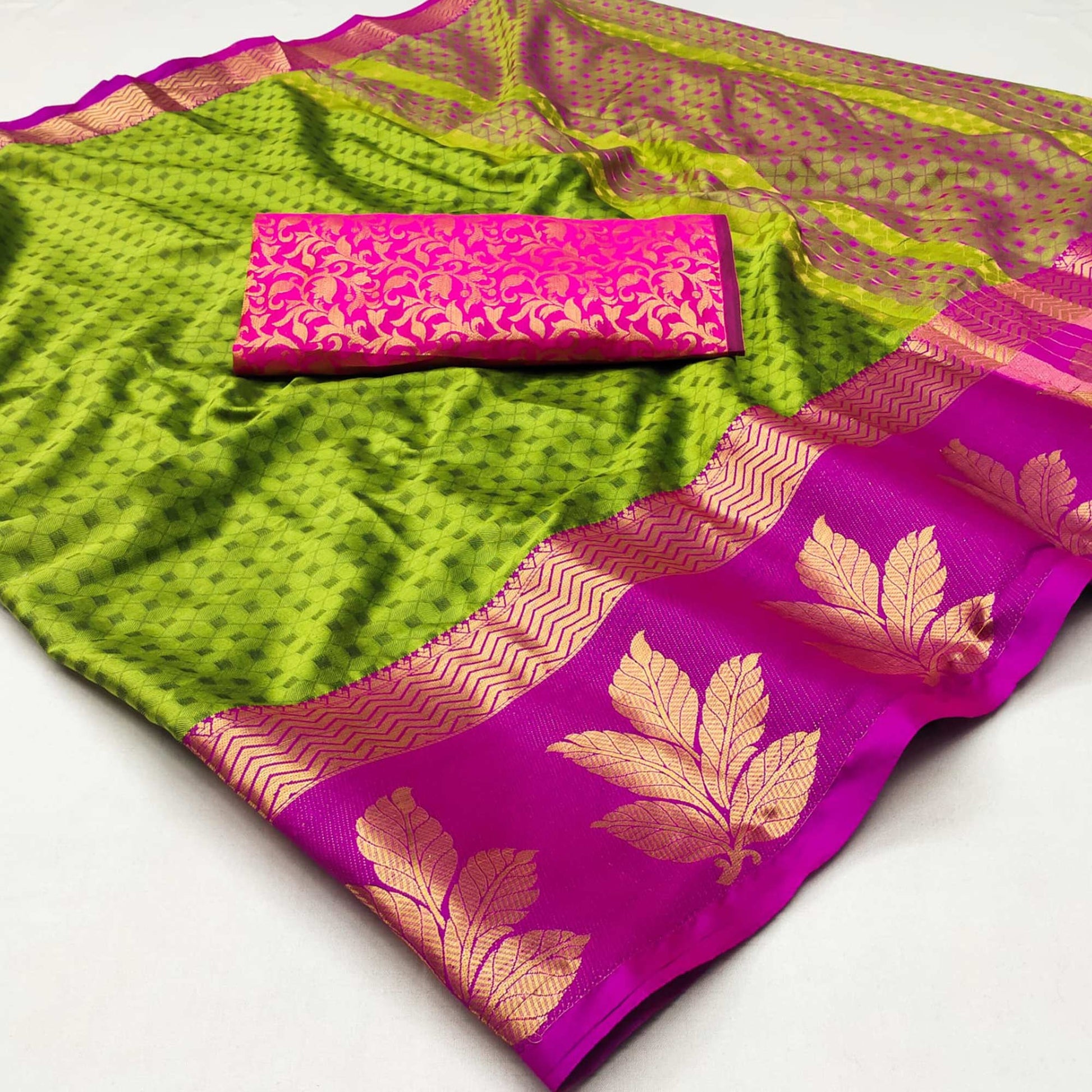 green-woven-cotton-silk-saree-with-tassels-6