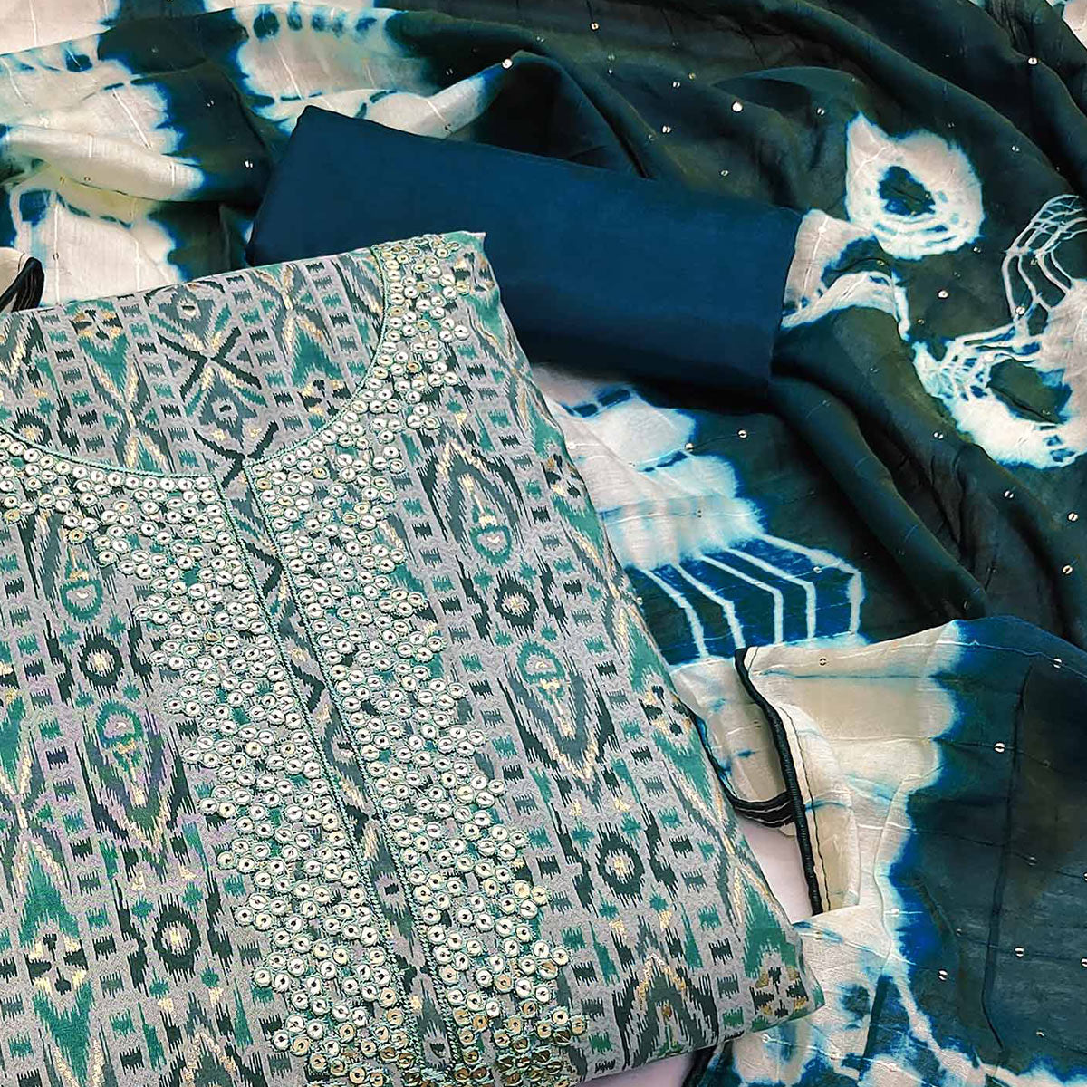 green-ikkat-printed-modal-dress-material
