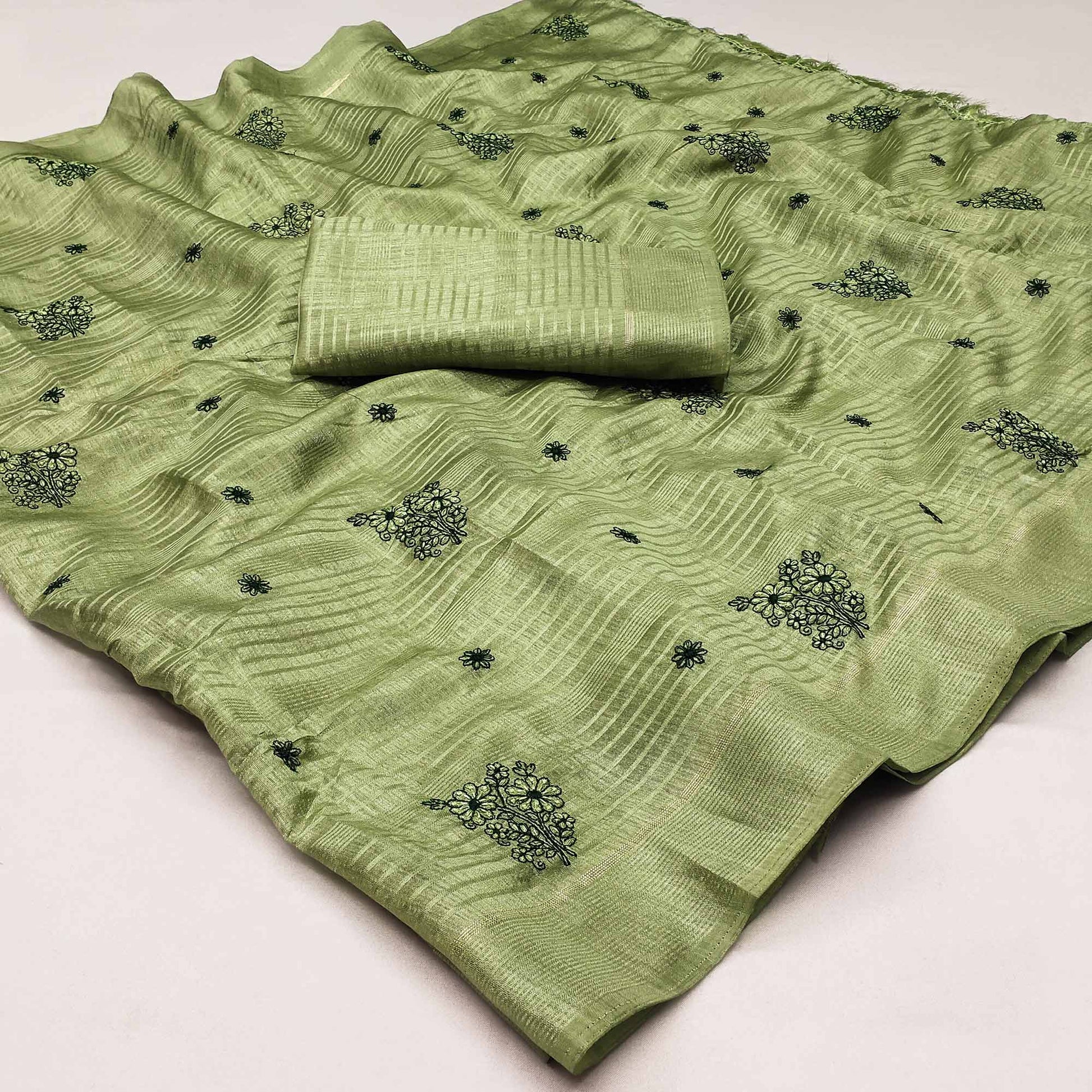 green-floral-embroidered-art-silk-saree