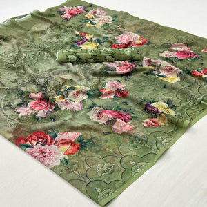 green-digital-floral-printed-georgette-saree