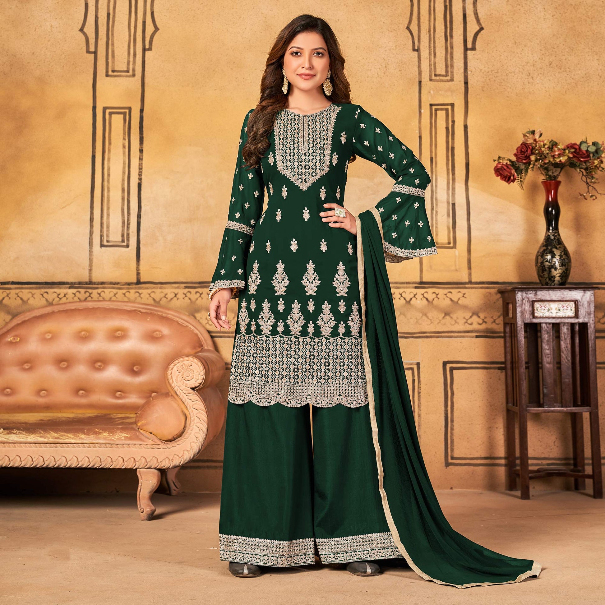 green-floral-embroidered-georgette-palazzo-suit