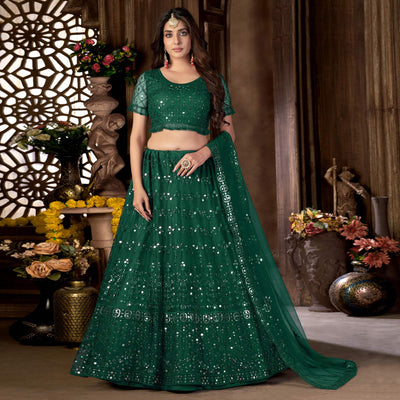 green-sequins-embroidered-net-lehenga-choli