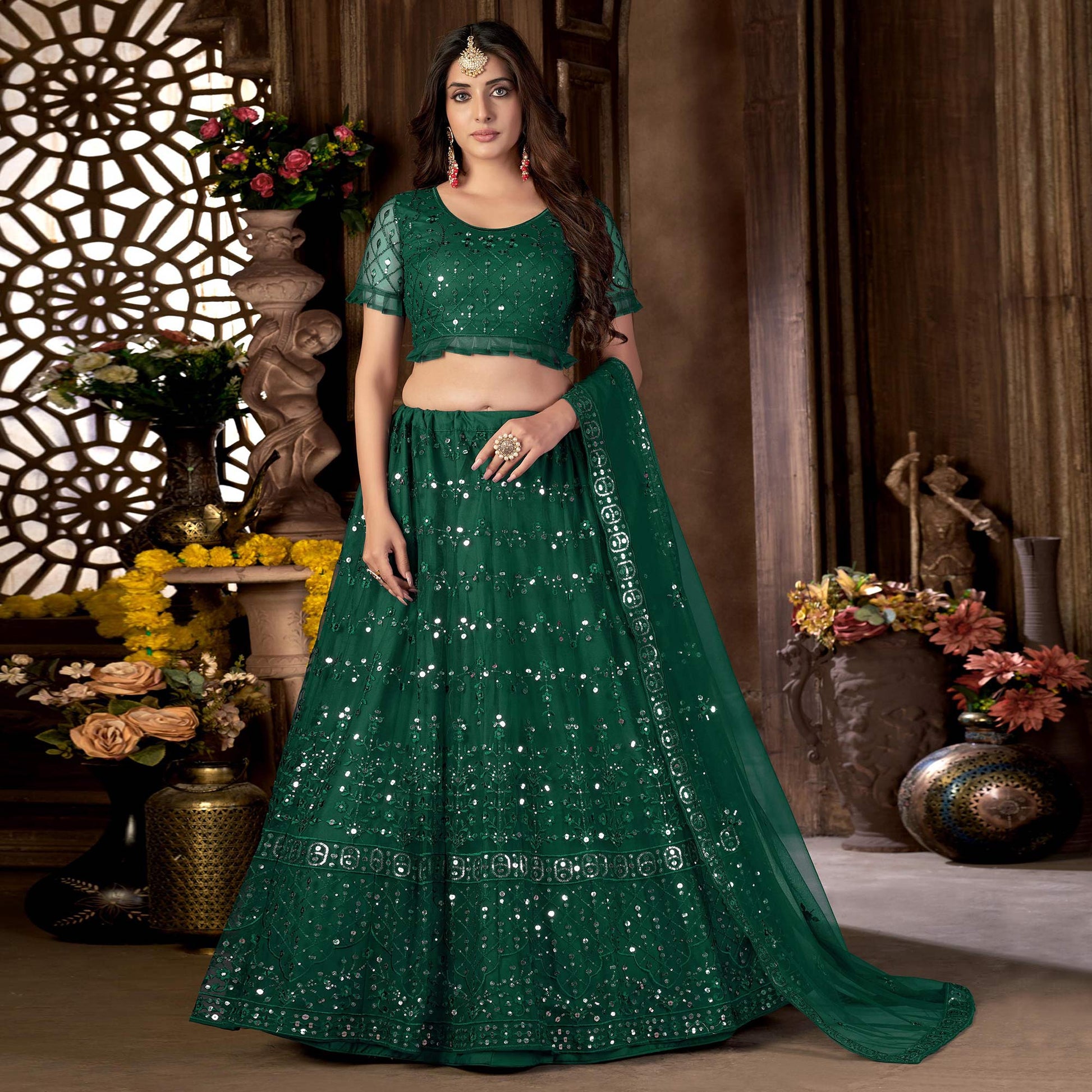 green-sequins-embroidered-net-lehenga-choli