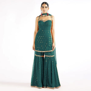 green-sequins-embroidered-georgette-sharara-suit