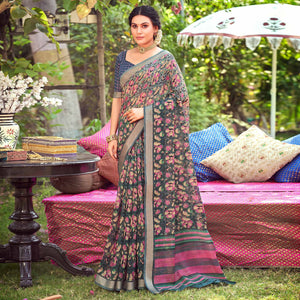 36-grey-floral-printed-with-woven-border-linen-saree