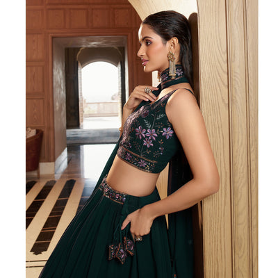 green-sequins-embroidered-georgette-lehenga-choli
