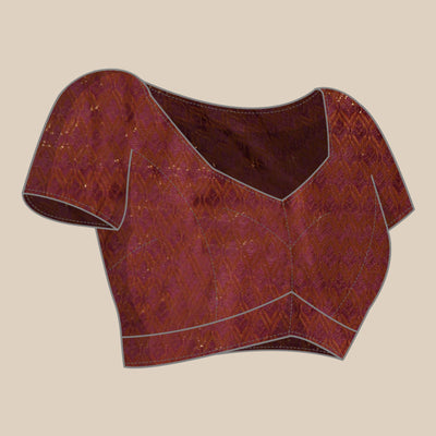 Maroon Floral Foil Printed Shimmer Saree