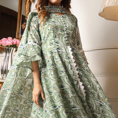 green-printed-georgette-sharara-suit-with-crosia-border