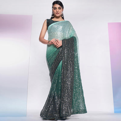 green-sequins-embroidered-georgette-saree-2
