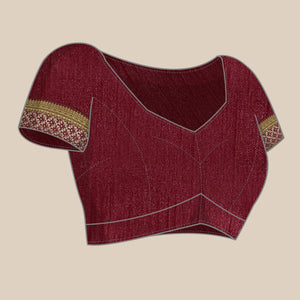 Maroon Floral Foil Printed Zomato Saree