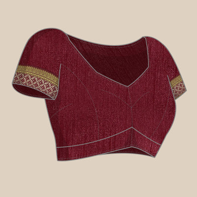 Maroon Floral Foil Printed Zomato Saree