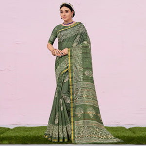 green-printed-cotton-saree-2