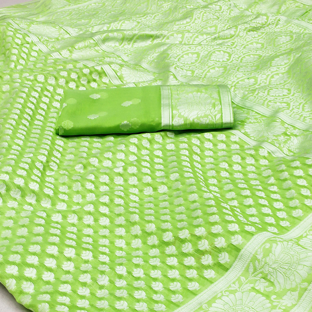 green-woven-cotton-silk-saree-5