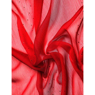 Maroon Swarovski With Embroidery Work Viscose Chiffon Saree