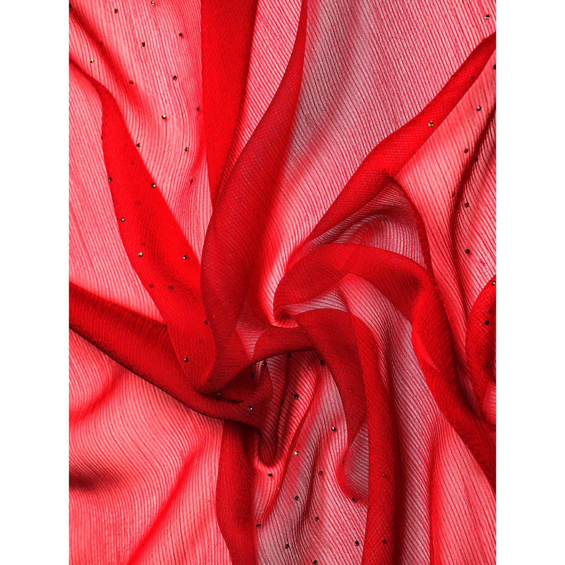 Maroon Swarovski With Embroidery Work Viscose Chiffon Saree