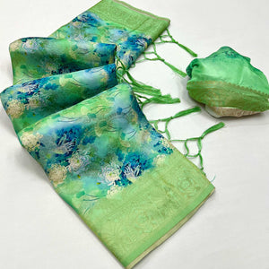 green-floral-digital-printed-jacquard-saree-1