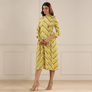 green-floral-printed-muslin-dress