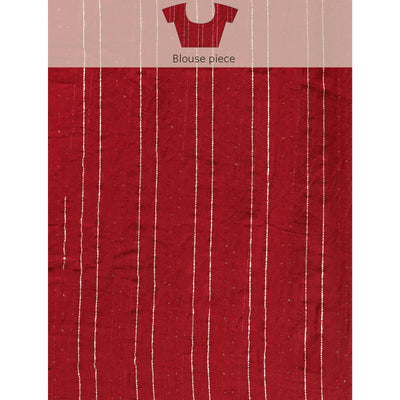 Maroon Foil Printed With Swarovski Zomato Silk Saree