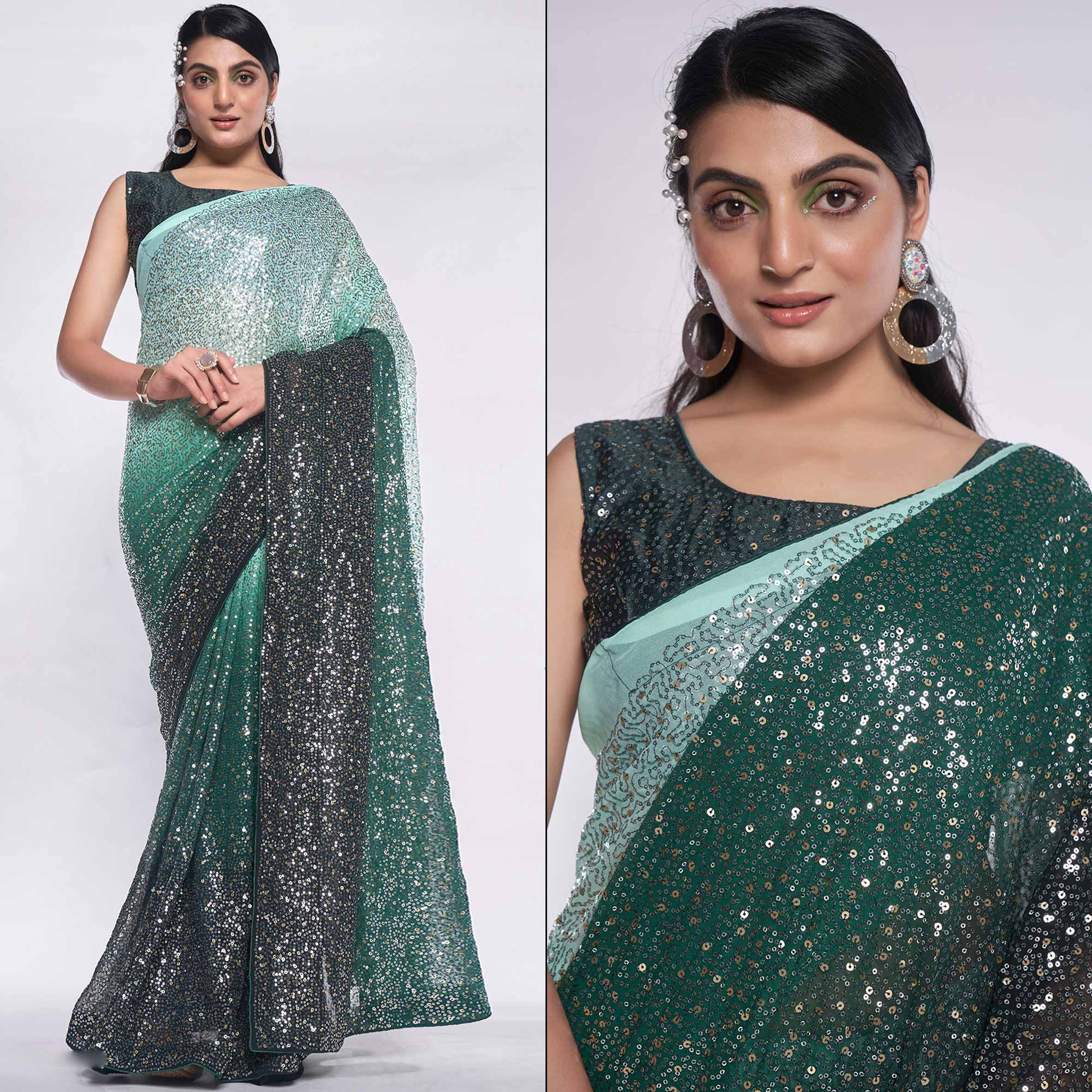 green-sequins-embroidered-georgette-saree-2