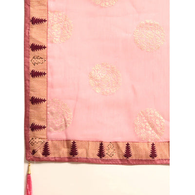 Light Purple Foil Printed With Swarovski Chiffon Saree